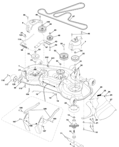 Mower Deck (7800738deck) Diagram and Parts List for 7800738-96042010400 2011 Briggs and Stratton Lawn Tractor